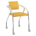 Ficha técnica e caractérísticas do produto Cadeira 1713 Caixa com 1 Napa Móveis Carraro Amarelo