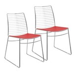 Ficha técnica e caractérísticas do produto Cadeira 1712 Cromada 02 Unidades Carraro - Vermelho