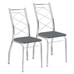 Ficha técnica e caractérísticas do produto Cadeira 1710 Cromada 02 Unidades Carraro - Napa/Jeans