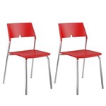Ficha técnica e caractérísticas do produto Cadeira 1711 2 Unidades Carraro - Vermelho