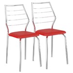 Ficha técnica e caractérísticas do produto Cadeira 1716 02 Unidades Vermelha/Cromada Carraro