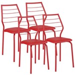 Ficha técnica e caractérísticas do produto Cadeira 1716 04 Unidades Vermelha Carraro