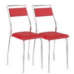 Ficha técnica e caractérísticas do produto Cadeira 1717 Cromada 02 Unidades Carraro - Vermelha