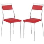 Ficha técnica e caractérísticas do produto Cadeira 1717 Cromada 02 Unidades Vermelha Carraro