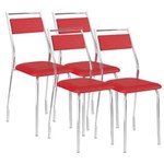 Ficha técnica e caractérísticas do produto Cadeira 1717 Cromada 04 Unidades Carraro - Vermelha