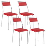 Ficha técnica e caractérísticas do produto Cadeira 1717 Cromada 04 Unidades Vermelha Carraro