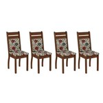 Ficha técnica e caractérísticas do produto Cadeira 4237X 4 Peças Rustic/Floral Hibiscos - Madesa