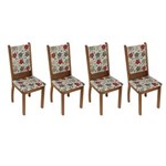 Ficha técnica e caractérísticas do produto Cadeira 4238X 4 Peças Rustic/Floral Hibiscos - Madesa