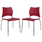 Ficha técnica e caractérísticas do produto Cadeira 357 Cromada 02 Unidades Vermelha Carraro