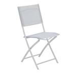 Cadeira Aço com Textilene Dobrável Palma Branco 97x44cm