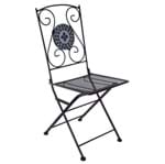 Cadeira Aço Mosaico Preto 92x37cm