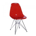 Ficha técnica e caractérísticas do produto Cadeira Acrílica Charles Eames Eiffel Base Metal - Vermelha