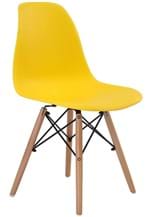 Ficha técnica e caractérísticas do produto Cadeira Adulto Eiffel S/ Braço Amarela Base em Madeira Rivatti Móveis