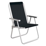 Ficha técnica e caractérísticas do produto Cadeira Alta Conf Aluminio Preta Sannet MOR