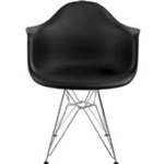 Ficha técnica e caractérísticas do produto Cadeira Armshel Preta Base Cromada By Haus - By Haus