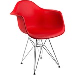 Ficha técnica e caractérísticas do produto Cadeira Armshell Base Cromada Vermelho - By Haus