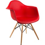 Ficha técnica e caractérísticas do produto Cadeira Armshell Base Madeira Vermelho - By Haus