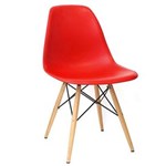 Ficha técnica e caractérísticas do produto Cadeira By Haus Base Torre Madeira com Assento em Polipropileno - Vermelho