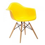 Ficha técnica e caractérísticas do produto Cadeira Byartdesign Charles Eames DAR Wood Amarelo