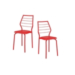 Ficha técnica e caractérísticas do produto Cadeira Carraro 1716 Aço 4 Unidades Vermelho