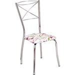 Ficha técnica e caractérísticas do produto Cadeira CC04 - a 128 Cromada Corino Branco Floral - Açodesign