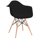 Ficha técnica e caractérísticas do produto Cadeira Charles Eames com Braço Preta - Preto