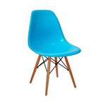 Ficha técnica e caractérísticas do produto Cadeira Charles Eames DKR Wood Polipropileno Base em Madeira - Azul