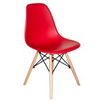 Ficha técnica e caractérísticas do produto Cadeira Charles Eames DSW - Base Madeira - Vermelha