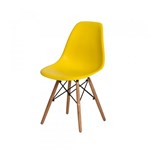 Ficha técnica e caractérísticas do produto Cadeira Charles Eames Eiffel Amarela Base Madeira - Waw Design