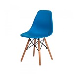 Ficha técnica e caractérísticas do produto Cadeira Charles Eames Eiffel Azul Base Madeira - Waw Design