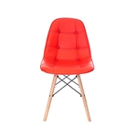 Ficha técnica e caractérísticas do produto Cadeira Charles Eames Eiffel Botone Base Madeira Vermelho