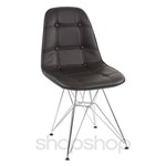 Ficha técnica e caractérísticas do produto Cadeira Charles Eames Eiffel com Base em Metal Cromado - Assento em Botonê Cor Preto