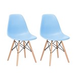 Ficha técnica e caractérísticas do produto Cadeira Charles Eames Eiffel DSW - Azul Claro - Madeira Clara