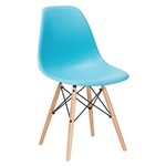 Cadeira Charles Eames Eiffel DSW - Azul Tiffany - Madeira Clara