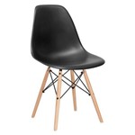 Ficha técnica e caractérísticas do produto Cadeira Charles Eames Eiffel DSW - Preto - Madeira Clara