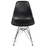 Ficha técnica e caractérísticas do produto Cadeira Charles Eames Eiffel Preta - Base Metal - Vermelho
