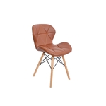 Ficha técnica e caractérísticas do produto Cadeira Charles Eames Eiffel Slim Wood Estofada - Marrom
