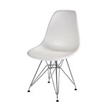 Ficha técnica e caractérísticas do produto Cadeira Charles Eames Pés Cromados Branca