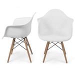 Ficha técnica e caractérísticas do produto Cadeira Charles Eames Wood com Braços Pp-620 - Inovartte - Branca