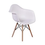 Cadeira Charles Eames Wood Daw com Braços - Design - Branca - Magazine Decor