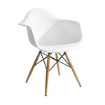 Ficha técnica e caractérísticas do produto Cadeira Charles Eames Wood - Daw - com Braços - Design - Branca