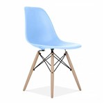 Ficha técnica e caractérísticas do produto Cadeira Charles Eames Wood Eiffel para Sala de Jantar ou Escritório - Azul Clara