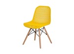 Ficha técnica e caractérísticas do produto Cadeira Colmeia Base Madeira Amarela Futura Design