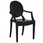 Ficha técnica e caractérísticas do produto Cadeira com Braço Ghost Preta - Preto