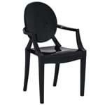 Ficha técnica e caractérísticas do produto Cadeira com Braço Ghost Preta