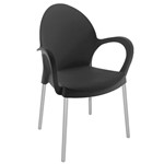 Ficha técnica e caractérísticas do produto Cadeira com Braços Grace Tramontina Preta Polipropileno 92068009