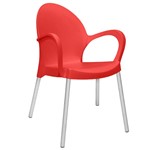 Ficha técnica e caractérísticas do produto Cadeira com Braços Grace Tramontina Vermelha Polipropileno 92068040
