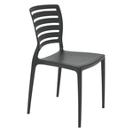Ficha técnica e caractérísticas do produto Cadeira com Encosto Vazado Horizontal Preta SOFIA