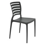 Ficha técnica e caractérísticas do produto Cadeira com Encosto Vazado Horizontal Sofia - PRETO