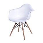 Ficha técnica e caractérísticas do produto Cadeira Dar Wood Base de Maeira Charles Eames Eiffel Branca